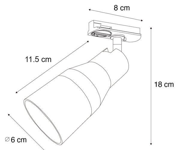 Moderni reflektor bež z zlatom za 1-fazni tračni sistem GU10 50 mm - Iconic Kohua