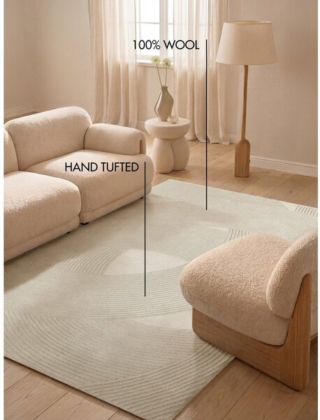 Kremno bela volnena preproga 160x230 cm Kensington Victoria – Ted Baker