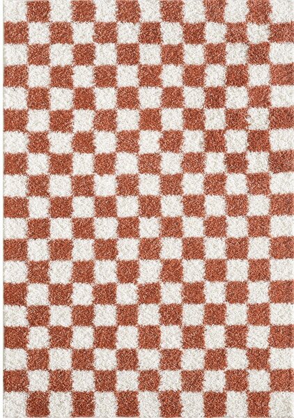 Kremno bela/v barvi terakote preproga 120x170 cm Grida – ESTE