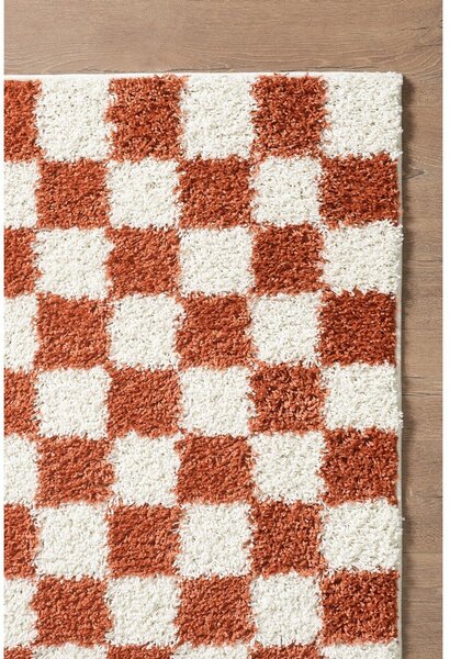 Kremno bela/v barvi terakote preproga 120x170 cm Grida – ESTE