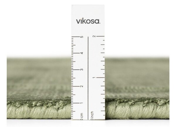 Zelena ročno tkana viskozna okrogla preproga ø 120 cm Noemi – Vikosa