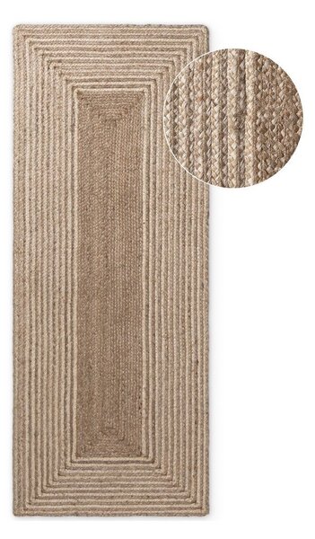 Obojestranski/ročno tkan tekač iz jute v svetli naravni barvi/v temni naravni barvi 80x200 cm Juno – Hanse Home