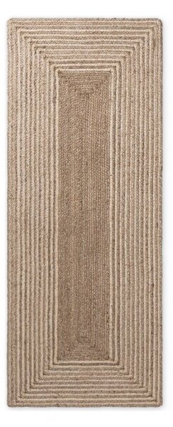 Obojestranski/ročno tkan tekač iz jute v svetli naravni barvi/v temni naravni barvi 80x200 cm Juno – Hanse Home