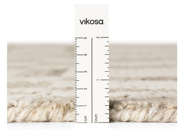 Kremno bela ročno tkana volnena preproga 80x150 cm Boho 1.0 Linara – Vikosa