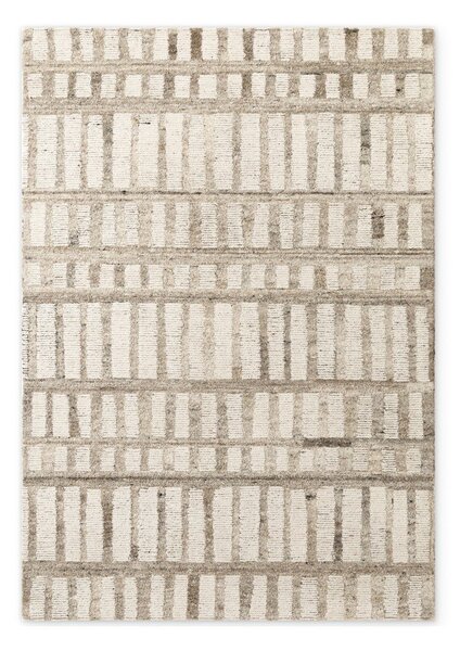 Kremno bela ročno tkana volnena preproga 80x150 cm Boho 1.0 Linara – Vikosa