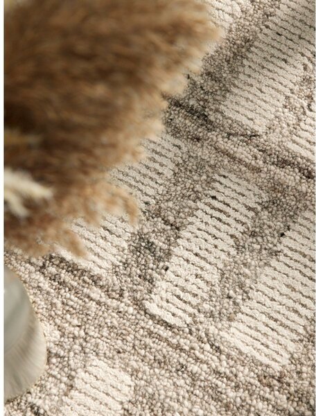 Kremno bela ročno tkana volnena preproga 80x150 cm Boho 1.0 Linara – Vikosa