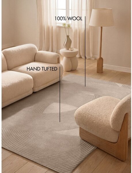 Bež volnena preproga 120x170 cm Kensington Victoria – Ted Baker