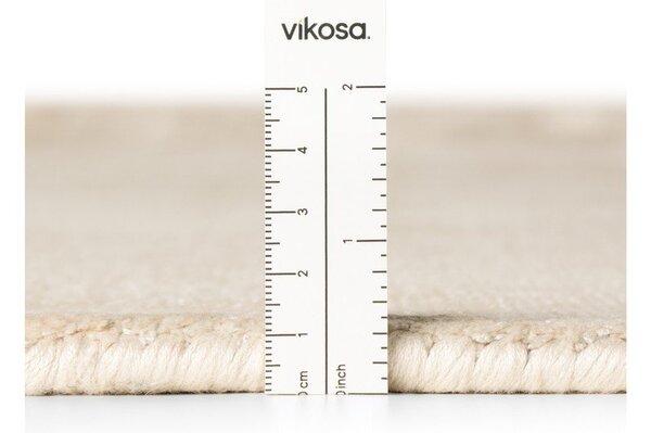 Slonokoščena ročno tkana viskozna okrogla preproga ø 120 cm Noemi – Vikosa