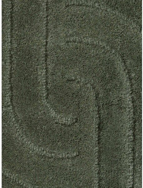 Temno zelena ročno tkana volnena preproga 160x230 cm Arcura – Vikosa