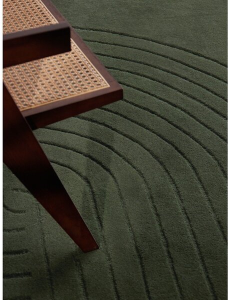 Temno zelena ročno tkana volnena preproga 160x230 cm Arcura – Vikosa