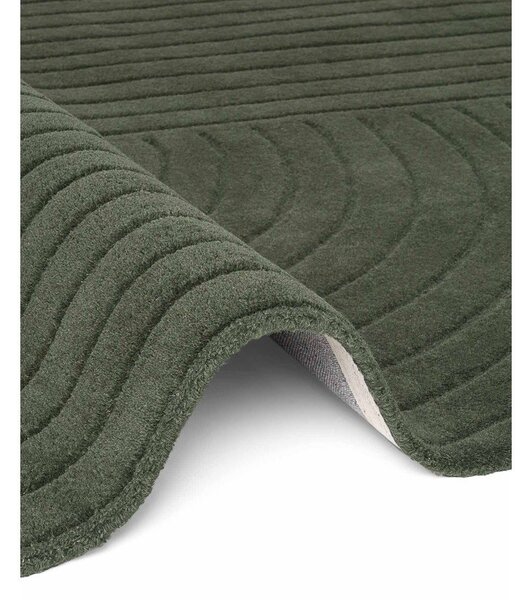 Temno zelena ročno tkana volnena preproga 160x230 cm Arcura – Vikosa