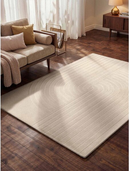 Kremno bela ročno tkana volnena preproga 160x230 cm Arcura – Vikosa