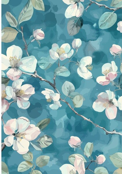 Modra pralna preproga 50x80 cm Bloom – Vitaus