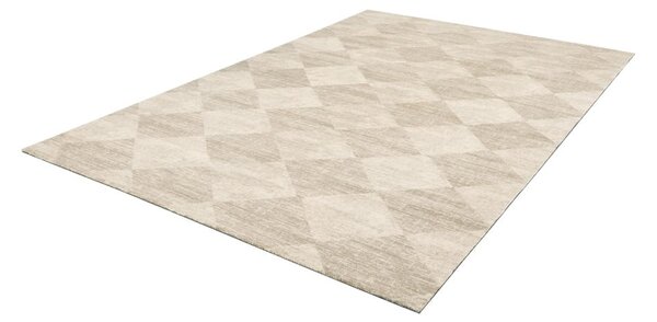Bež volnena preproga 200x300 cm Agnus Checkered – Agnella