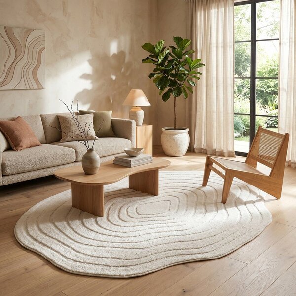 Kremno bela preproga 160x230 cm Pebble – ESTE