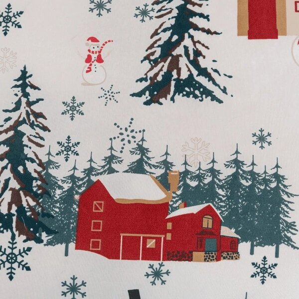 Poli-bombažna prevleka za blazino SNOWY HOUSES POLY 45x45 cm, bela