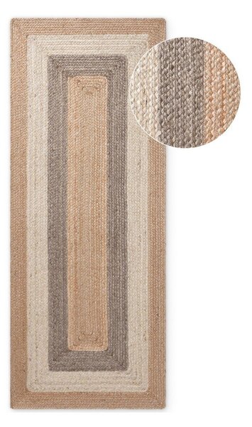 Obojestranski/ročno tkan tekač iz jute 80x200 cm Juno – Hanse Home