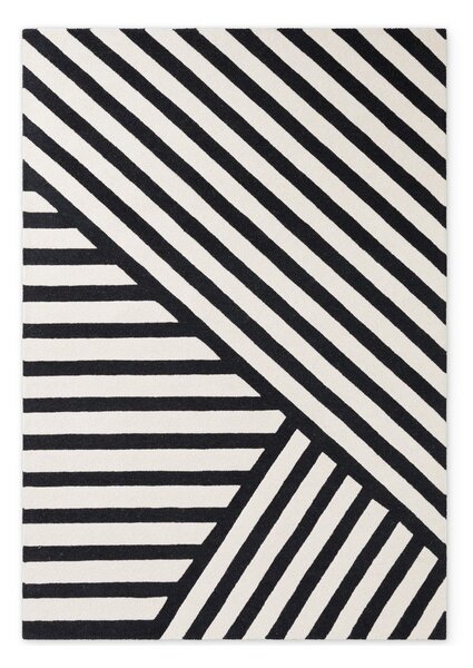 Črno-bela ročno tkana volnena preproga 120x180 cm Stryve Noir – Elle Decoration