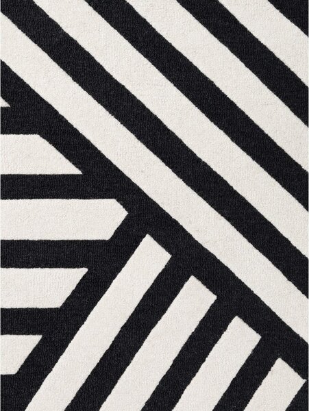 Črno-bela ročno tkana volnena preproga 120x180 cm Stryve Noir – Elle Decoration