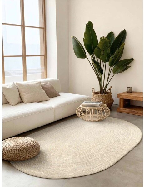 Kremno bela obojestranska/ročno tkana preproga iz jute 160x230 cm Braided – Hanse Home