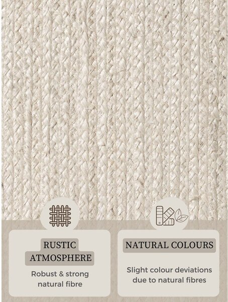 Kremno bela obojestranska/ročno tkana preproga iz jute 160x230 cm Braided – Hanse Home
