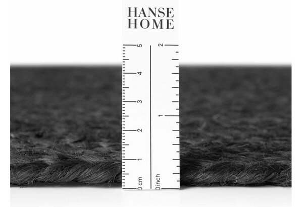 Črn obojestranski/ročno tkan tekač iz jute 80x200 cm Juno – Hanse Home