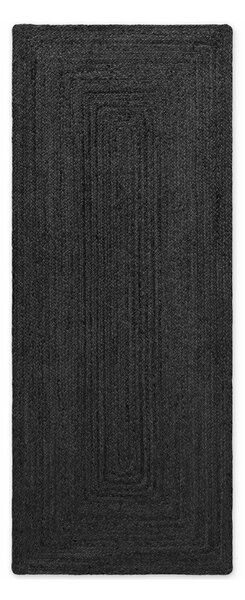 Črn obojestranski/ročno tkan tekač iz jute 80x200 cm Juno – Hanse Home
