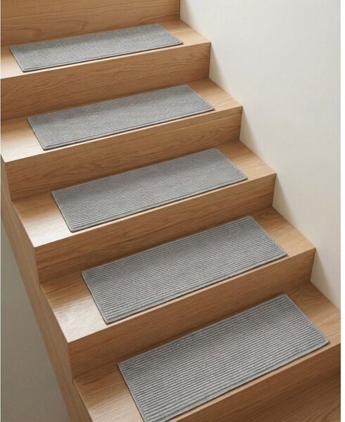 Sivi komplet preprog za stopnice 16 ks 25x65 cm Silio – Vitaus