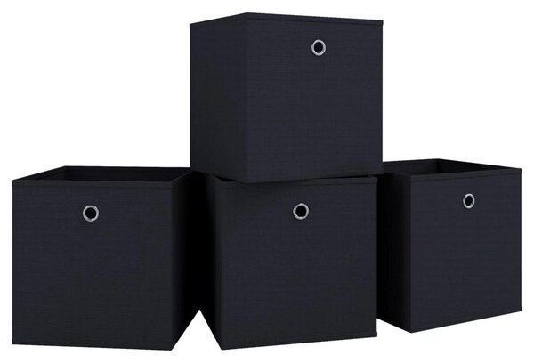 MID.YOU Set Zložljivih Zabojev Boxas, Črna, 4 Kos