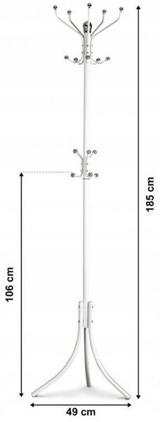 Praktično stojalo za oblačila v beli barvi