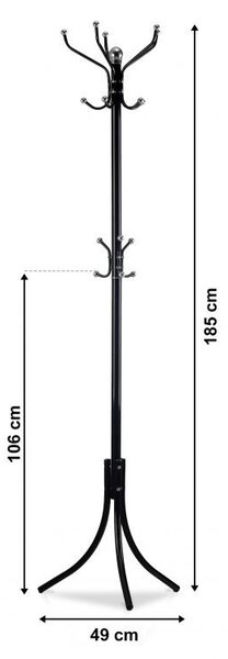 Praktično stojalo za oblačila v črni barvi