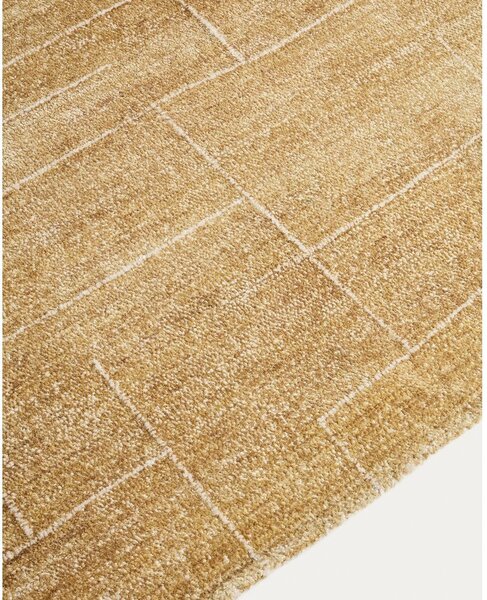 Gorčično rumena ročno tkana preproga 160x230 cm Eloda – Kave Home