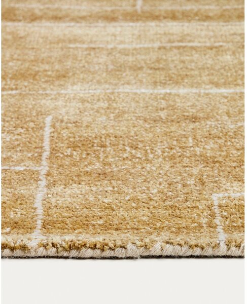 Gorčično rumena ročno tkana preproga 160x230 cm Eloda – Kave Home