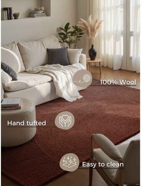 Opečnato oranžna ročno tkana volnena preproga 80x150 cm Calmio – Hanse Home