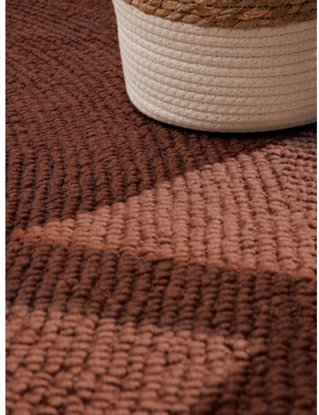 Opečnato oranžna ročno tkana volnena preproga 80x150 cm Calmio – Hanse Home