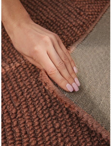 Opečnato oranžen ročno tkan volnen tekač 80x200 cm Calmio – Hanse Home