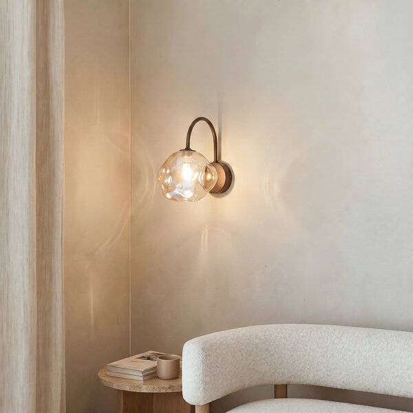 TK Lighting Stenna svetilka Lava, rjava, steklo, višina 21 cm, G9, zatemnjen, Rjava / rjasta, Dnevna soba / jedilnica, Steklo