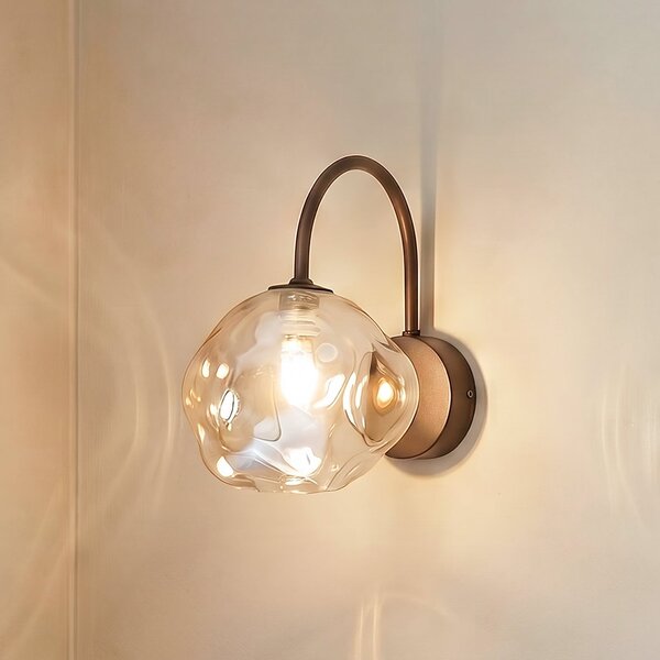 TK Lighting Stenna svetilka Lava, rjava, steklo, višina 21 cm, G9, zatemnjen, Rjava / rjasta, Dnevna soba / jedilnica, Steklo