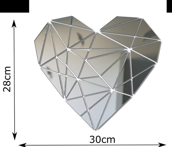 Samolepilno ogledalo za steno v obliki srca