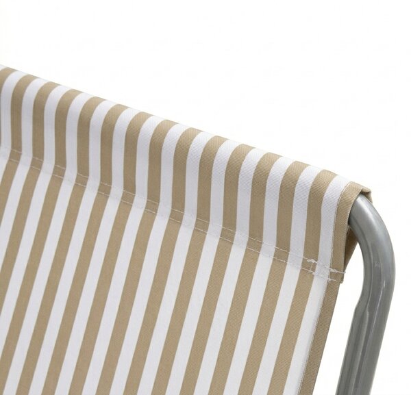 Zložljiv plažni ležalnik SAND STRIPES, rjav