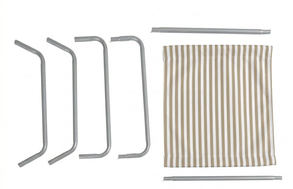 Zložljiv plažni ležalnik SAND STRIPES, rjav