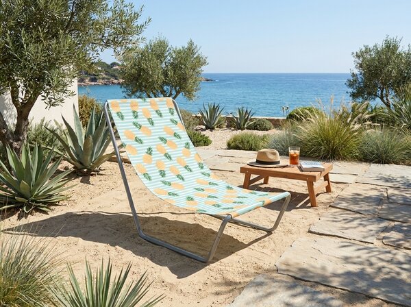 Zložljiv ležalnik za plažo SAND PINEAPPLE, barven