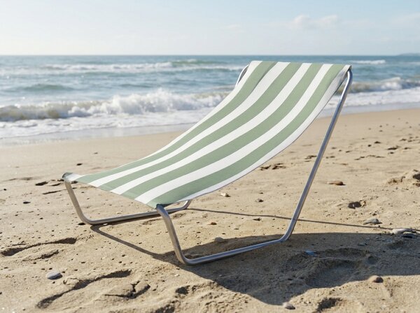 Zložljiv plažni ležalnik SAND, svetlo zelene črte