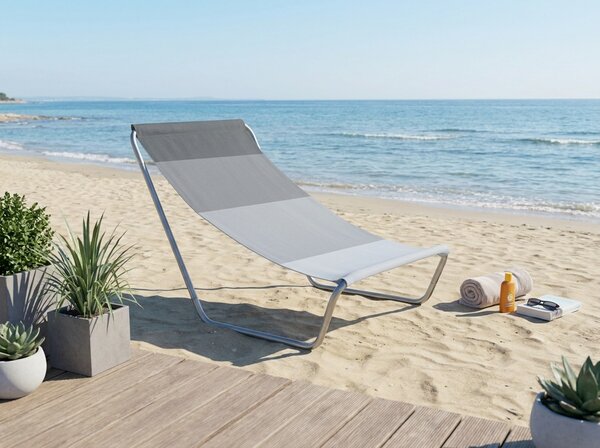 Zložljiv plažni ležalnik SAND, sive črte