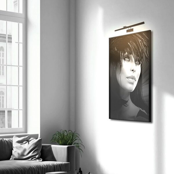 Steinhauer LED-stenna svetilka Litho, črna, kovinska, CCT, širina 60 cm, zatemnjen, Črna, Dnevna soba / jedilnica, Kovina, Stenska kotna