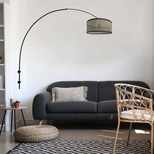 Steinhauer Stenska svetilka Sparkled Light, črna/pletenina v črno-lesnem vzorcu, Črna, Dnevna soba / jedilnica, Kovina