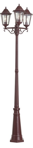 Klasična zunanja svetilka temno rdeča 220 cm 3-luči IP44 - Havana