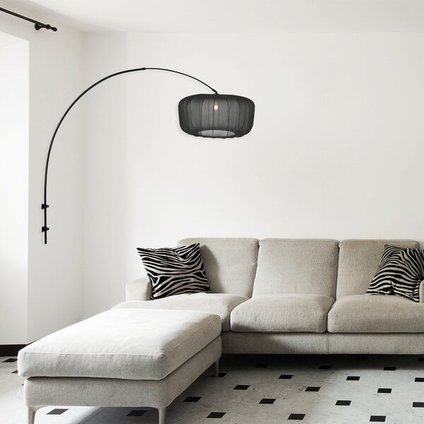 Steinhauer Stenska svetilka Sparkled Light 4410ZW, črna/črni najlon, E27, Črna, Dnevna soba / jedilnica, Kovina, Sodobni
