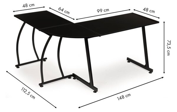 Moderna kotna miza LOFT črna