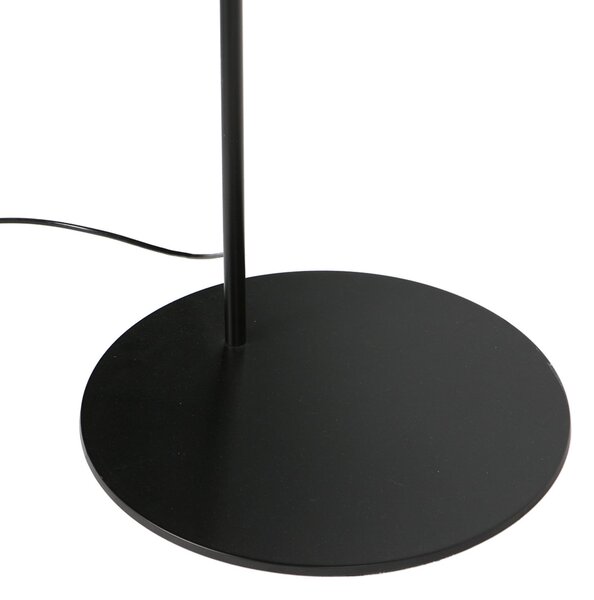 Anne Light Luknjasta svetilka Curve, črna, senčnik iz črnega najlona, premer 60 cm, Črna, Dnevna soba / jedilnica, Kovina, Sodobni